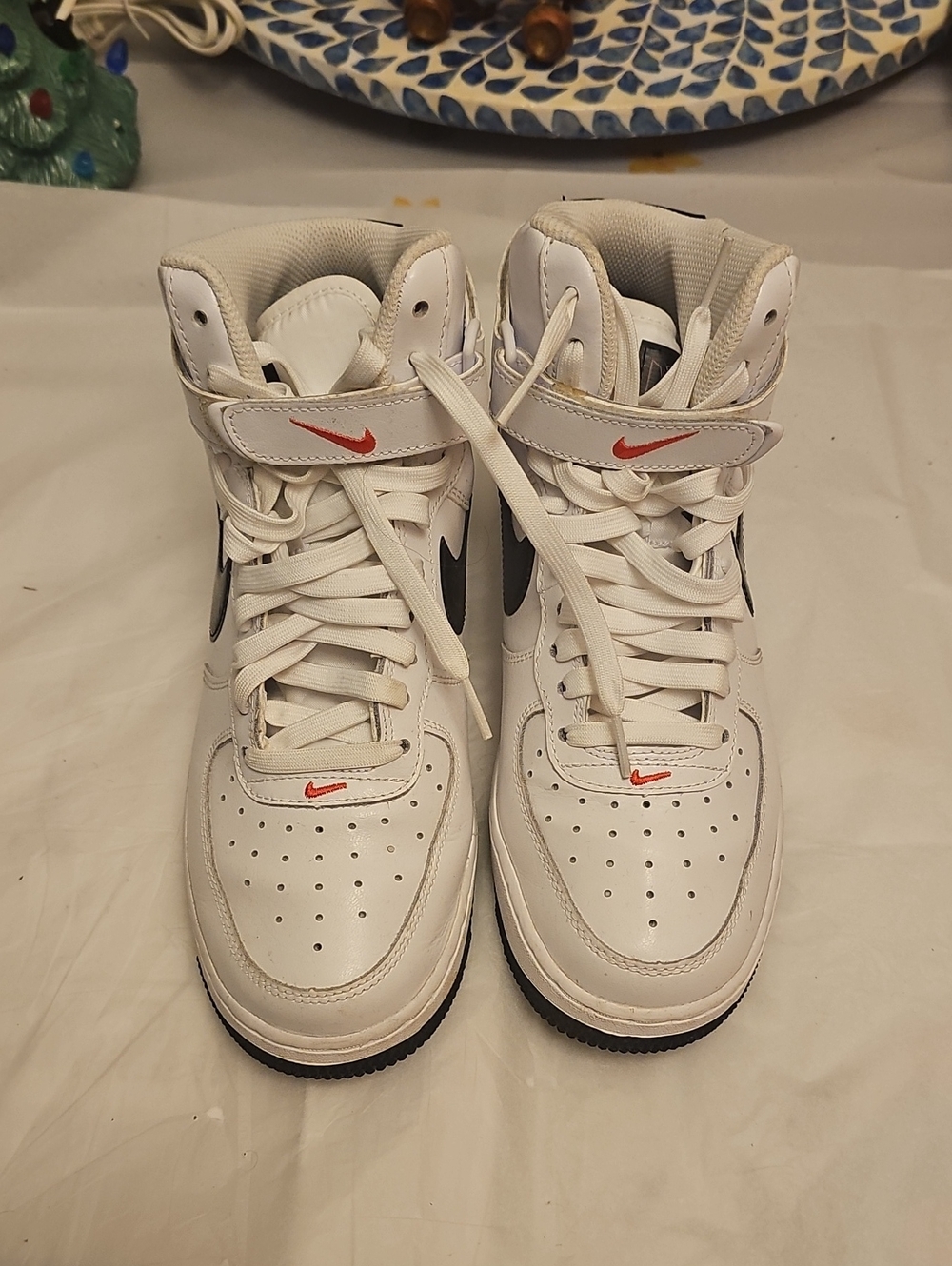 Nike Air Force 1 High 'White Black Bright Crimson' Sneakers